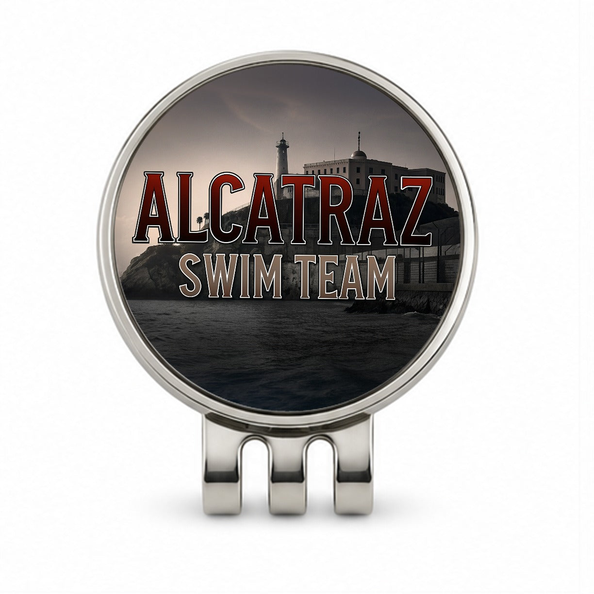 Alcatraz Prison Swim Team Funny Golf Hat Clip with Ball Marker
