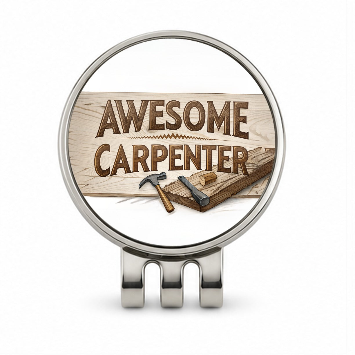 Awesome Carpenter Inspirational Golf Hat Clip with Ball Marker