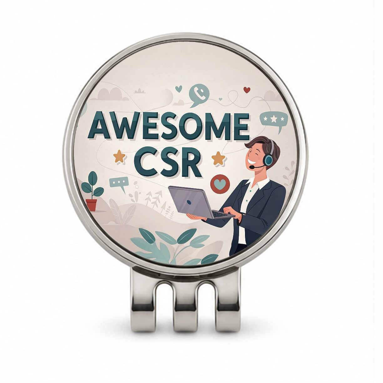 Awesome CSR Customer Service Rep Inspirational Golf Hat Clip with Ball Marker