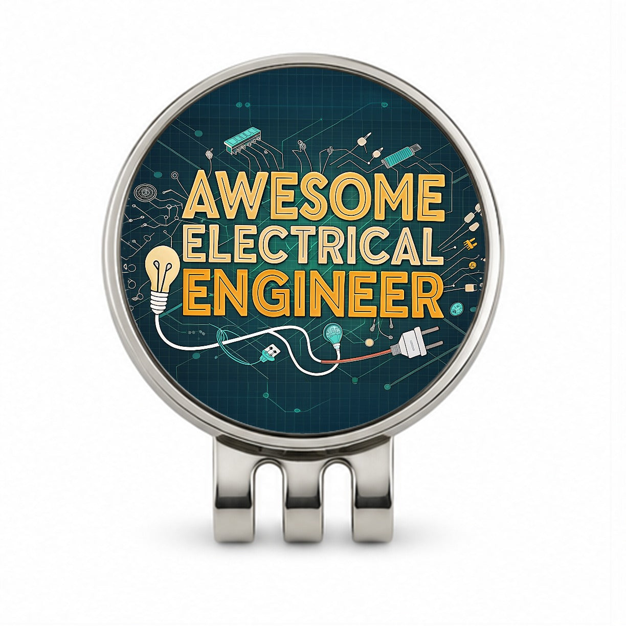 Awesome Electrical Engineer Inspirational Golf Hat Clip with Ball Marker