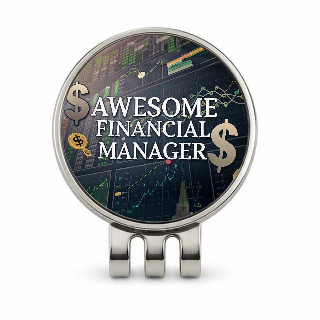 Awesome Financial Money Manager Inspirational Golf Hat Clip with Ball Marker