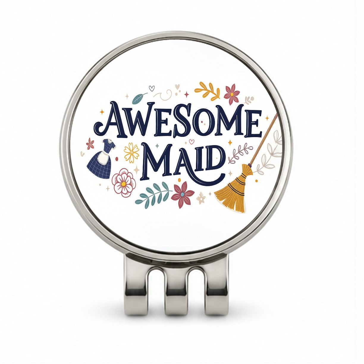 Awesome Maid Inspirational Golf Hat Clip with Ball Marker
