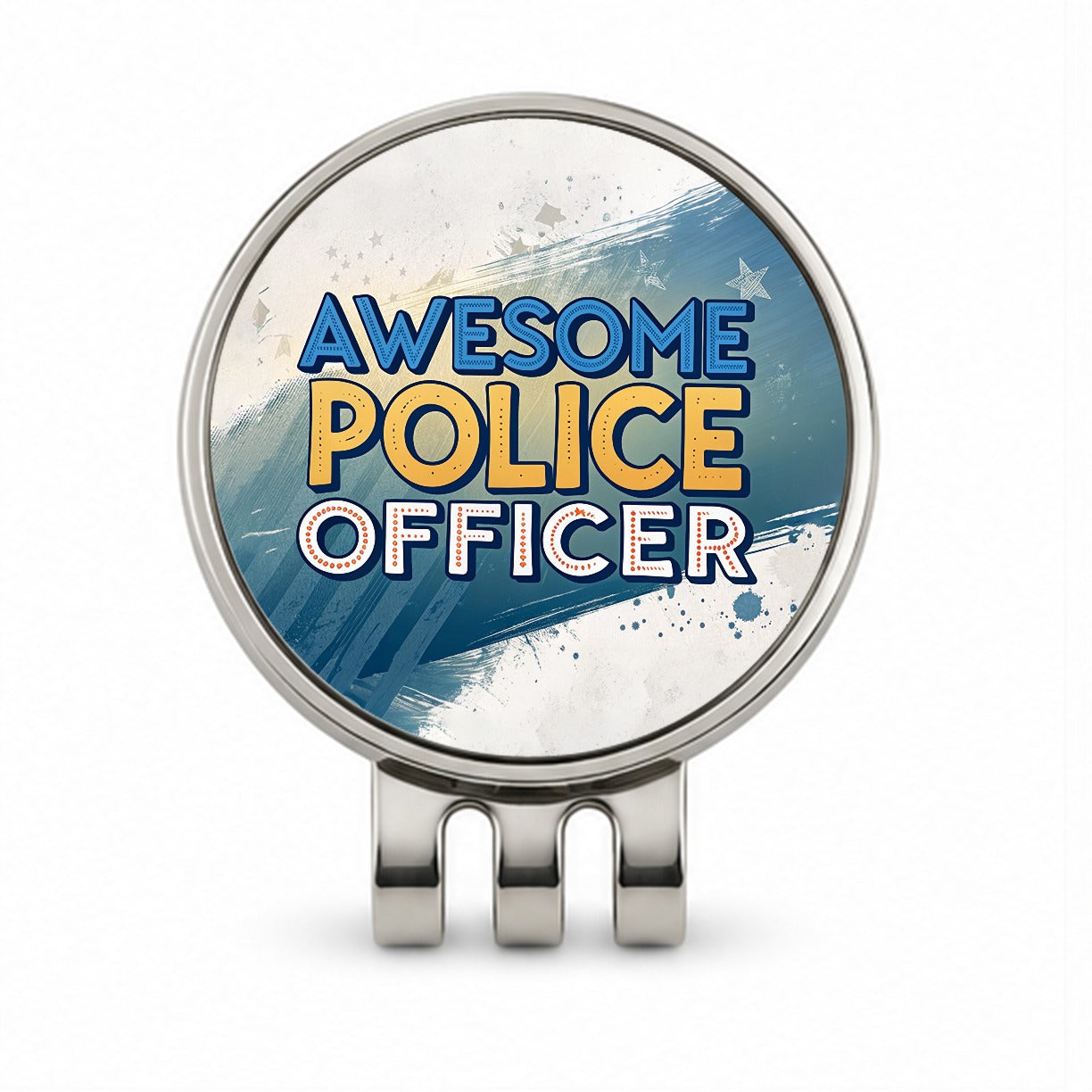 Awesome Police Officer Inspirational Golf Hat Clip with Ball Marker