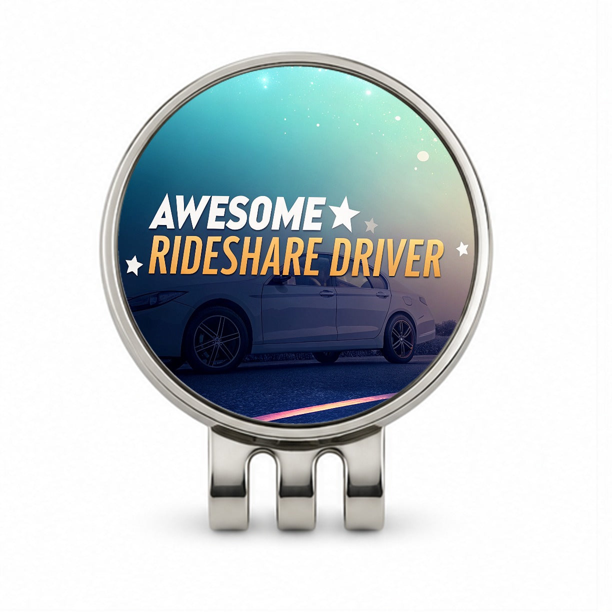 Awesome Rideshare Driver Inspirational Golf Hat Clip with Ball Marker