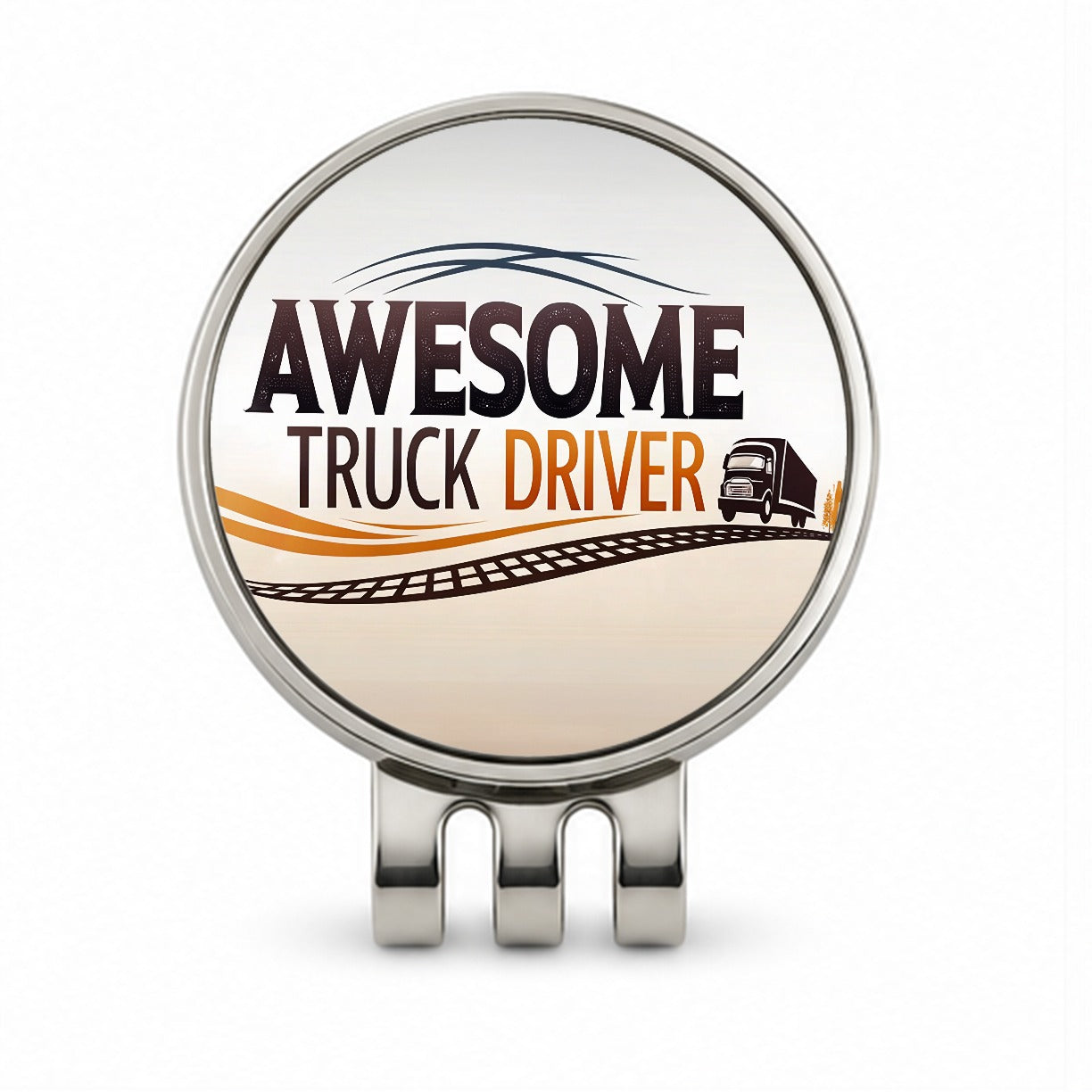 Awesome Truck Driver Inspirational Golf Hat Clip with Ball Marker