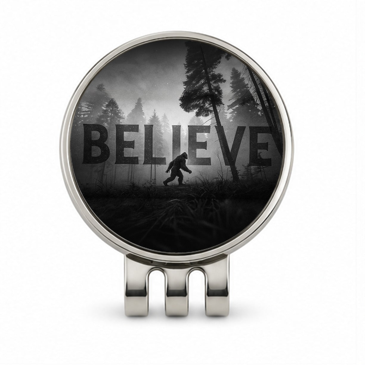 Believe Bigfoot Fantasy Creatures Golf Hat Clip with Ball Marker