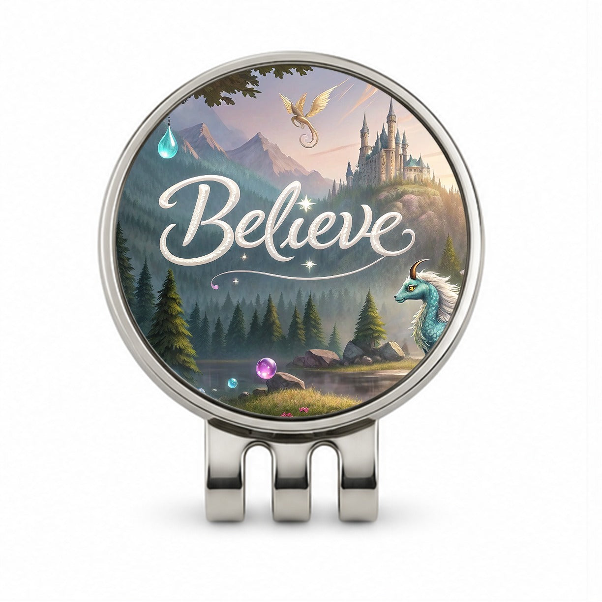 Believe Fantasy Creatures Golf Hat Clip with Ball Marker