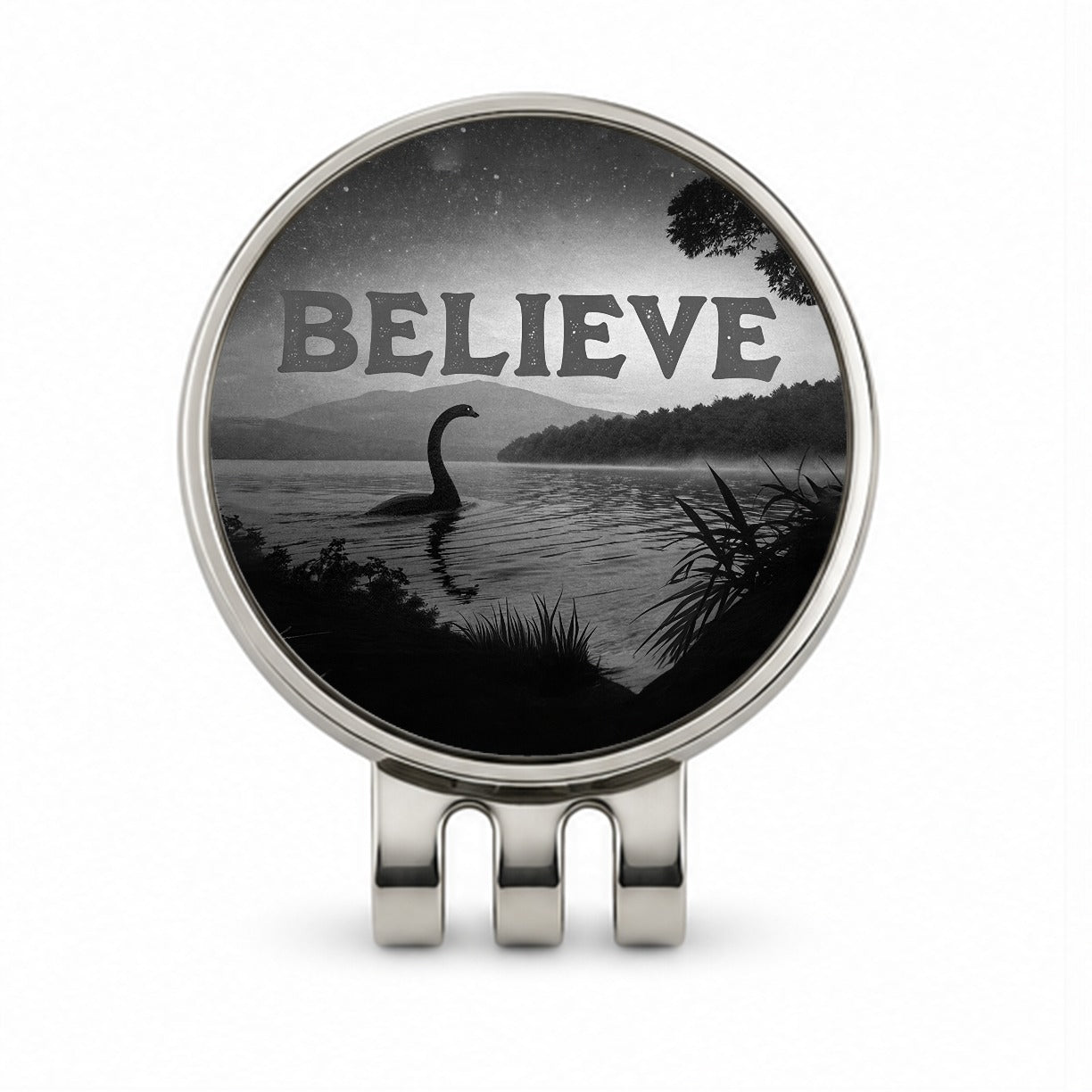 Believe Loch Ness Monster Fantasy Creatures Golf Hat Clip with Ball Marker