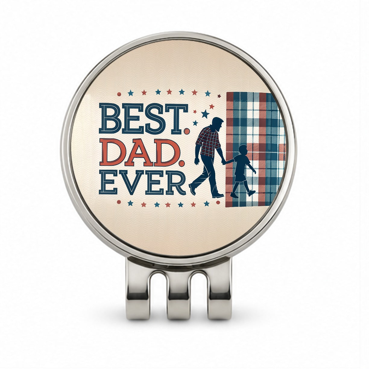 Best Dad Ever Father's Day Golf Hat Clip with Ball Marker