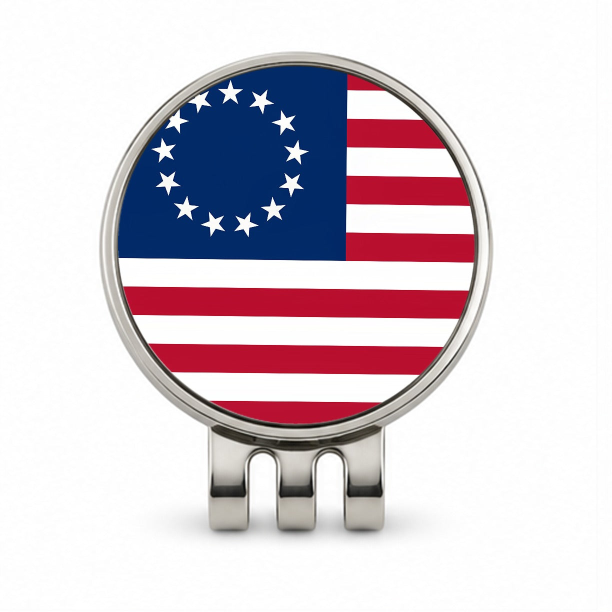Betsy Ross Flag 13 Colonies Golf Hat Clip with Ball Marker