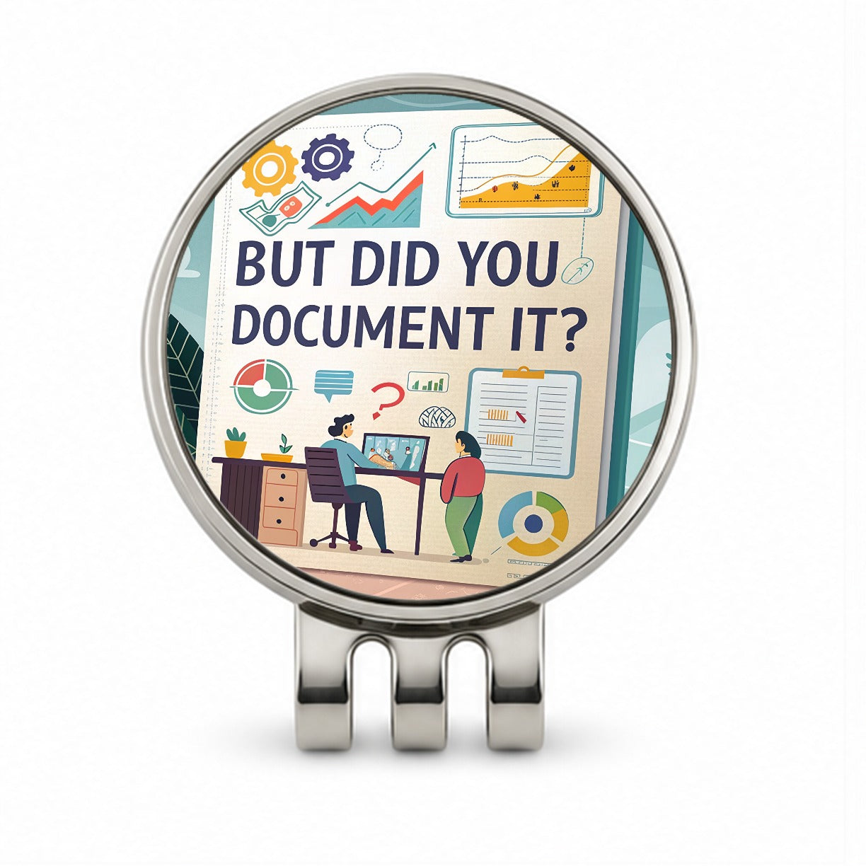 But Did You Document It Funny Golf Hat Clip with Ball Marker