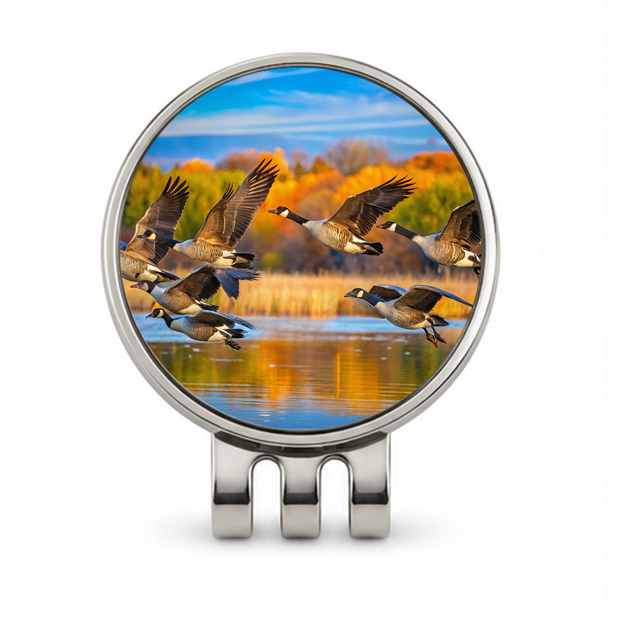 Canada Canadian Geese In Flight Golf Hat Clip with Ball Marker