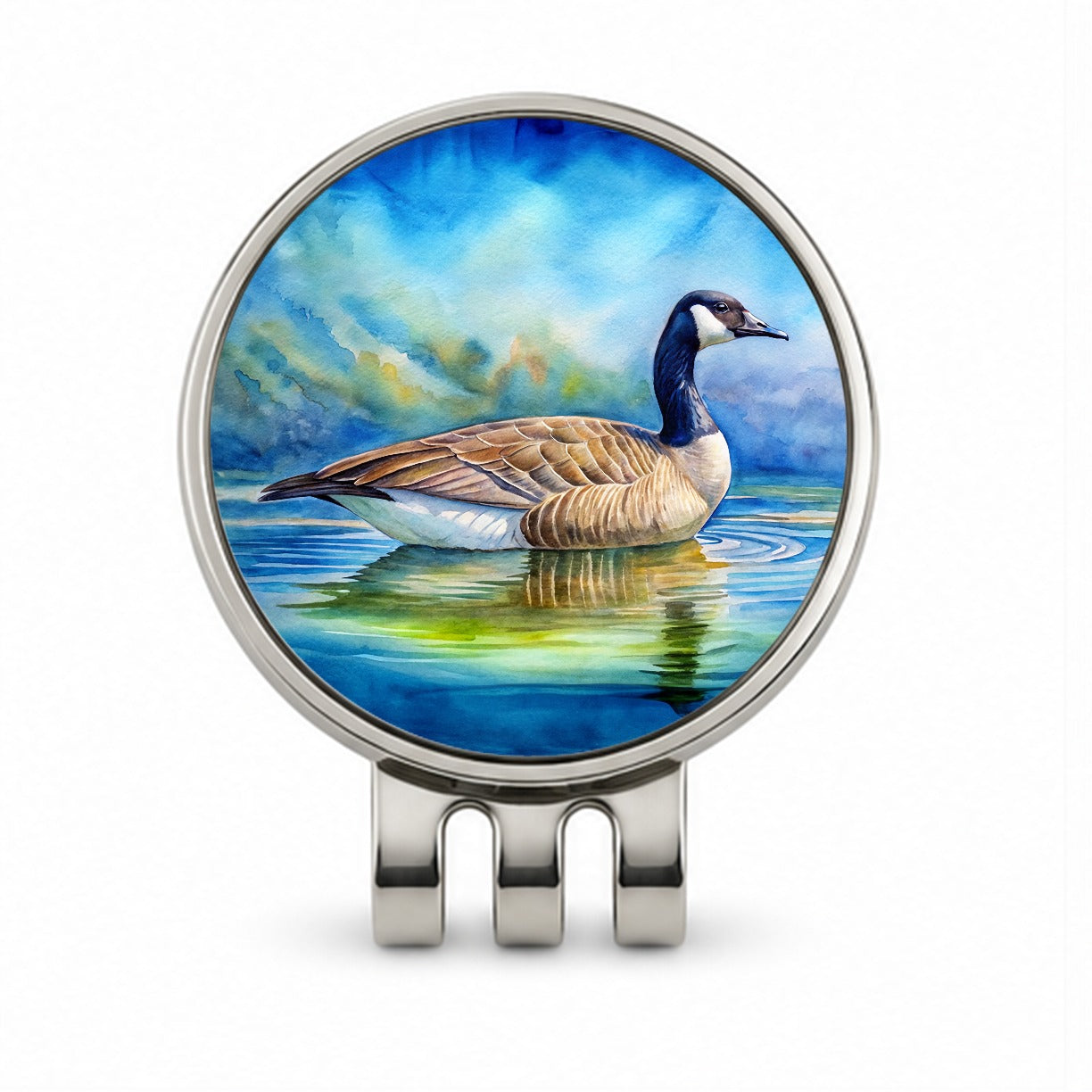Canada Canadian Goose Watercolor Golf Hat Clip with Ball Marker