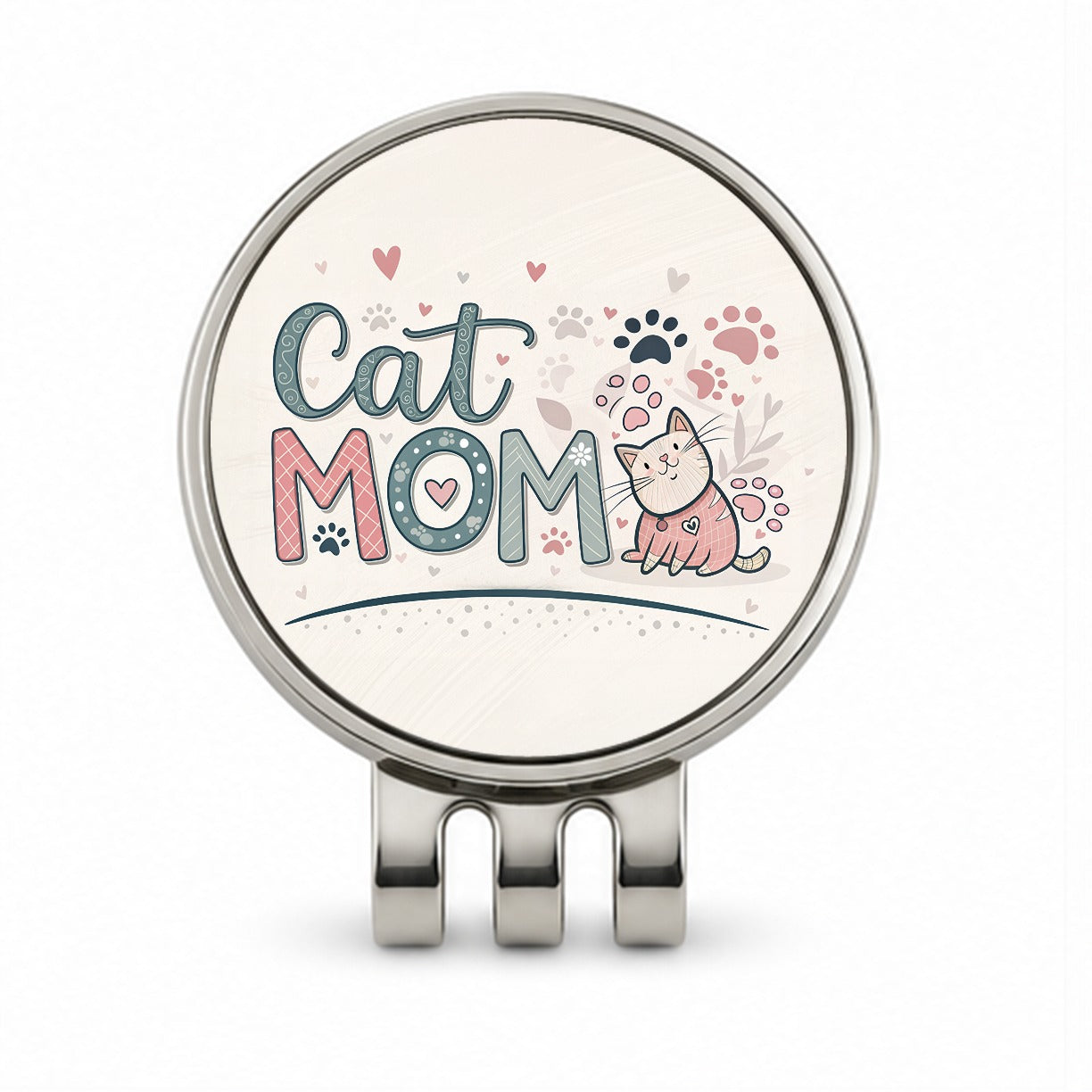 Cat Mom Cute Golf Hat Clip with Ball Marker