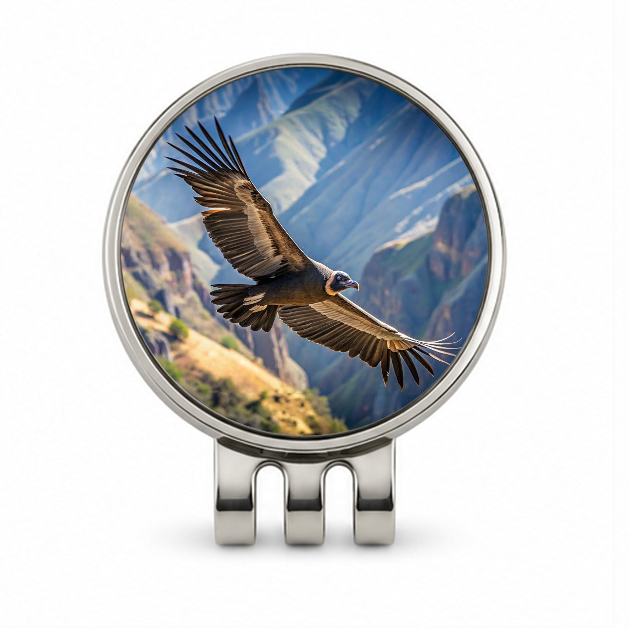 Condor In Flight Photo Golf Hat Clip with Ball Marker