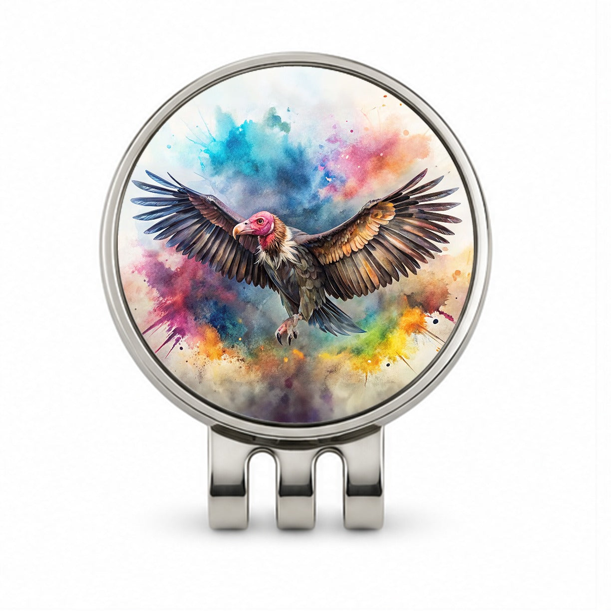 Condor Watercolor Golf Hat Clip with Ball Marker