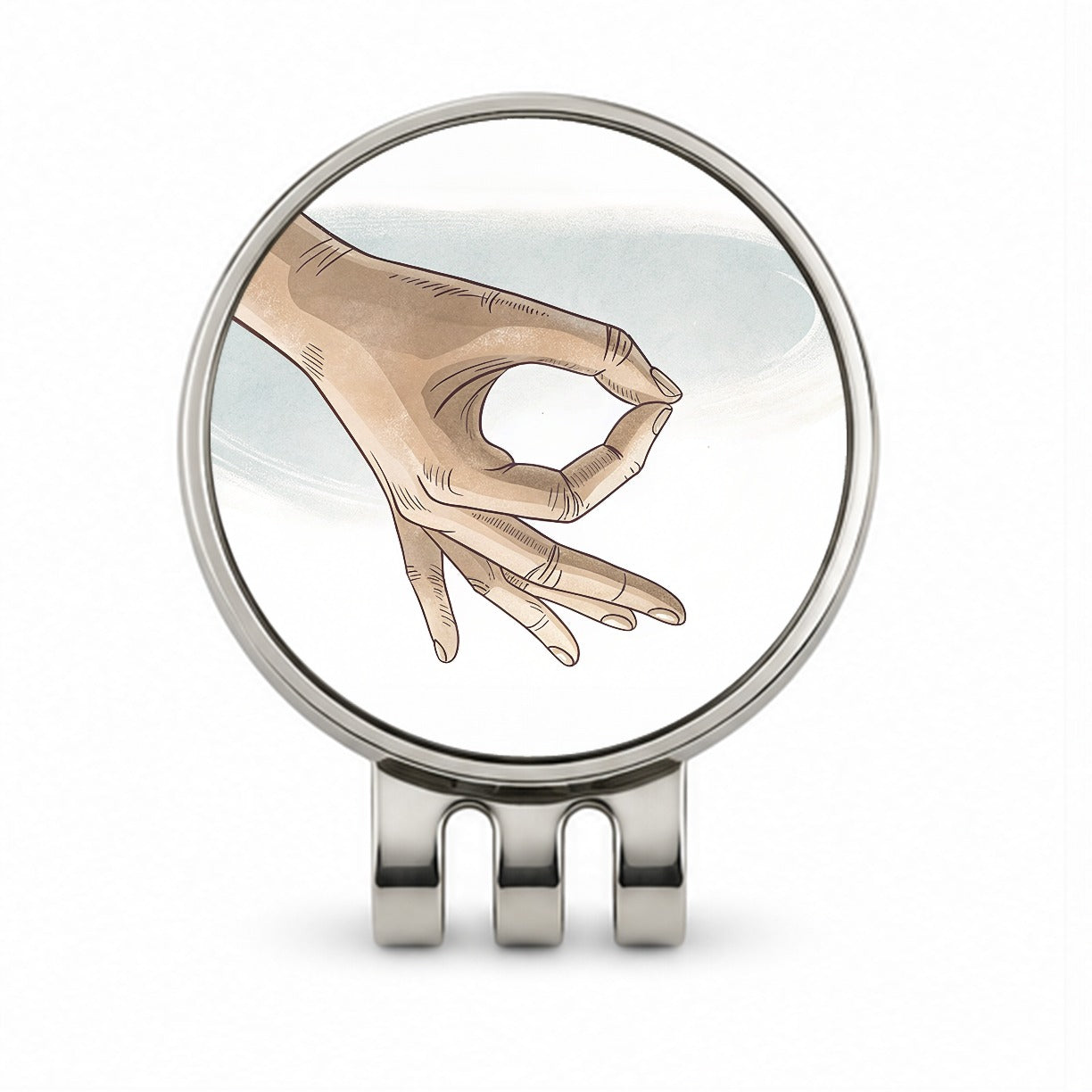 Hand Forming The Circle Game Golf Hat Clip with Ball Marker