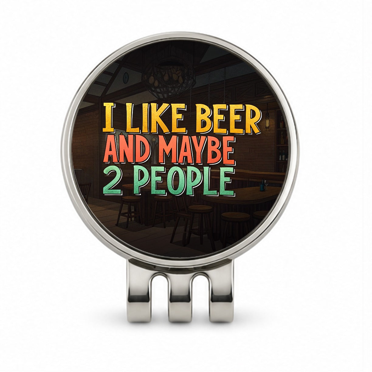 I Like Beer And Maybe 2 People Funny Golf Hat Clip with Ball Marker