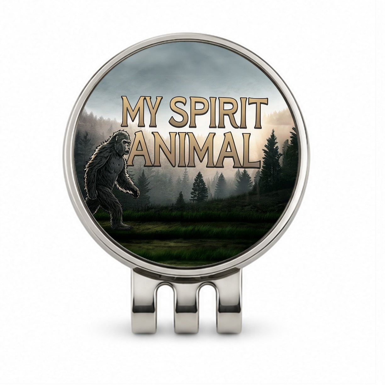 My Spirit Animal Bigfoot Funny Fantasy Golf Hat Clip with Ball Marker