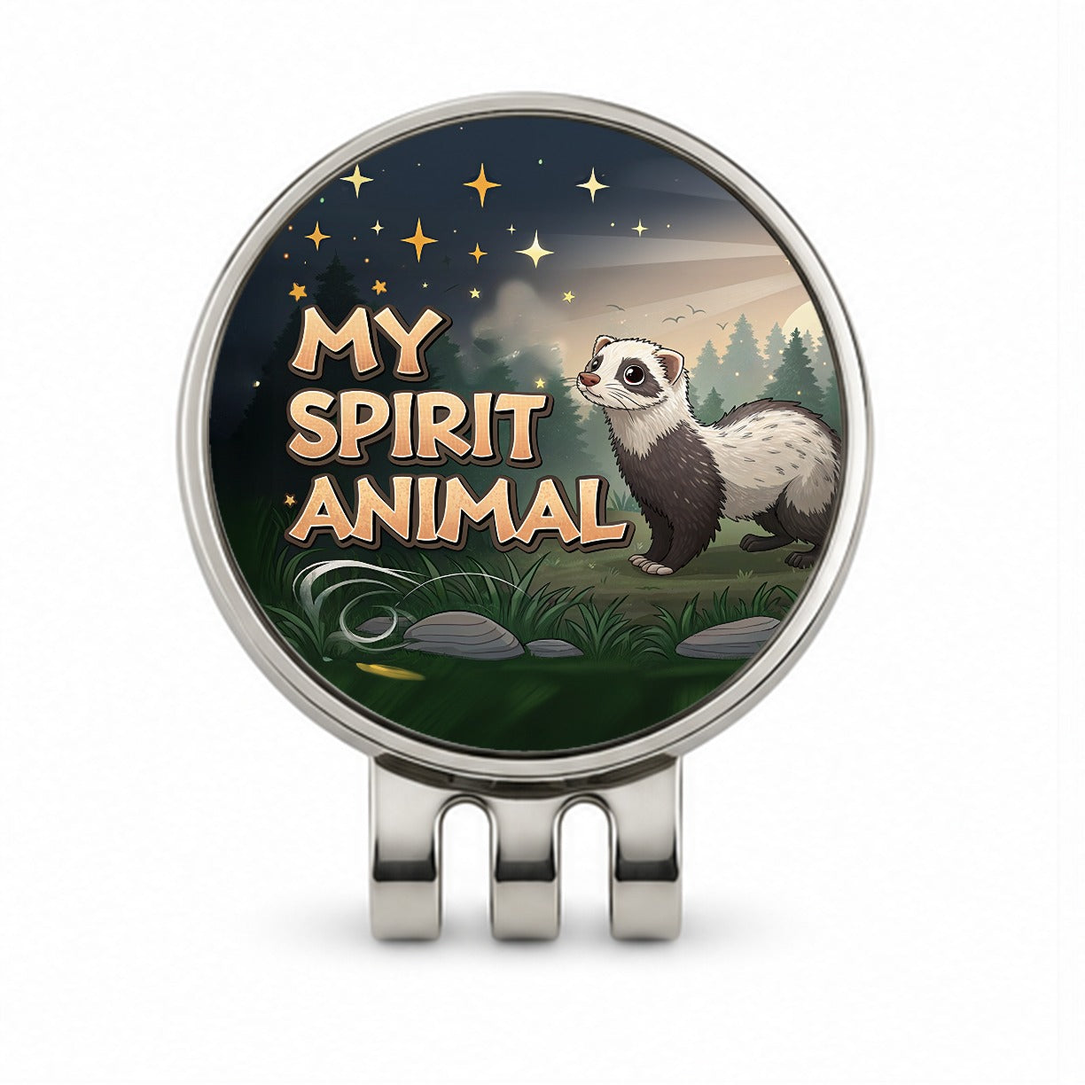 My Spirit Animal Ferret Funny Golf Hat Clip with Ball Marker