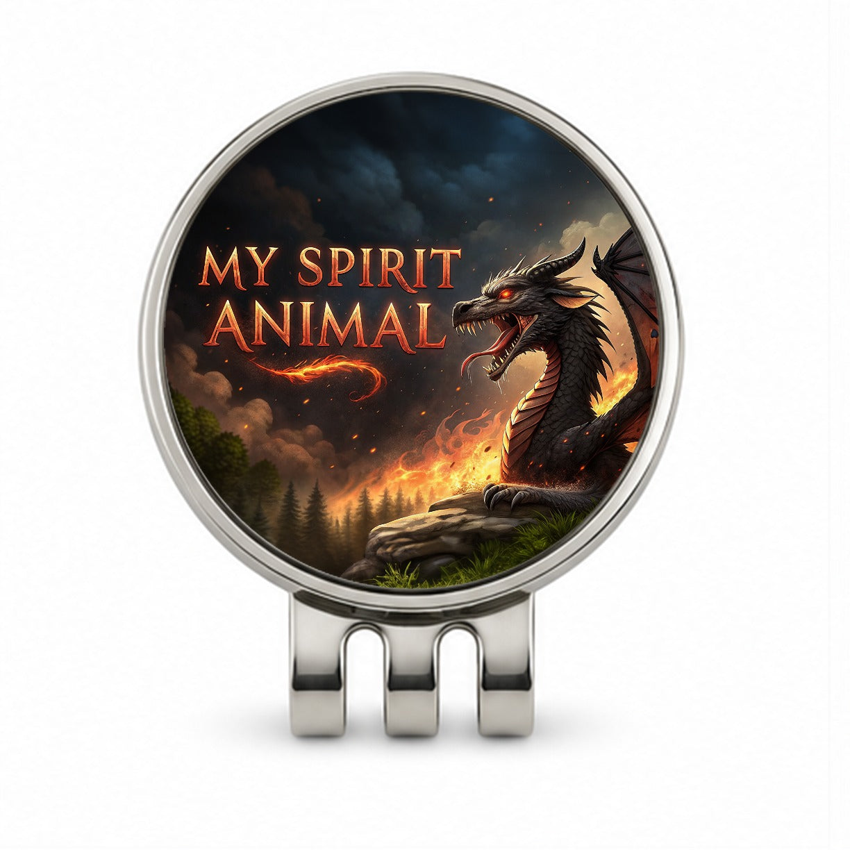 My Spirit Animal Fierce Dragon Funny Golf Hat Clip with Ball Marker