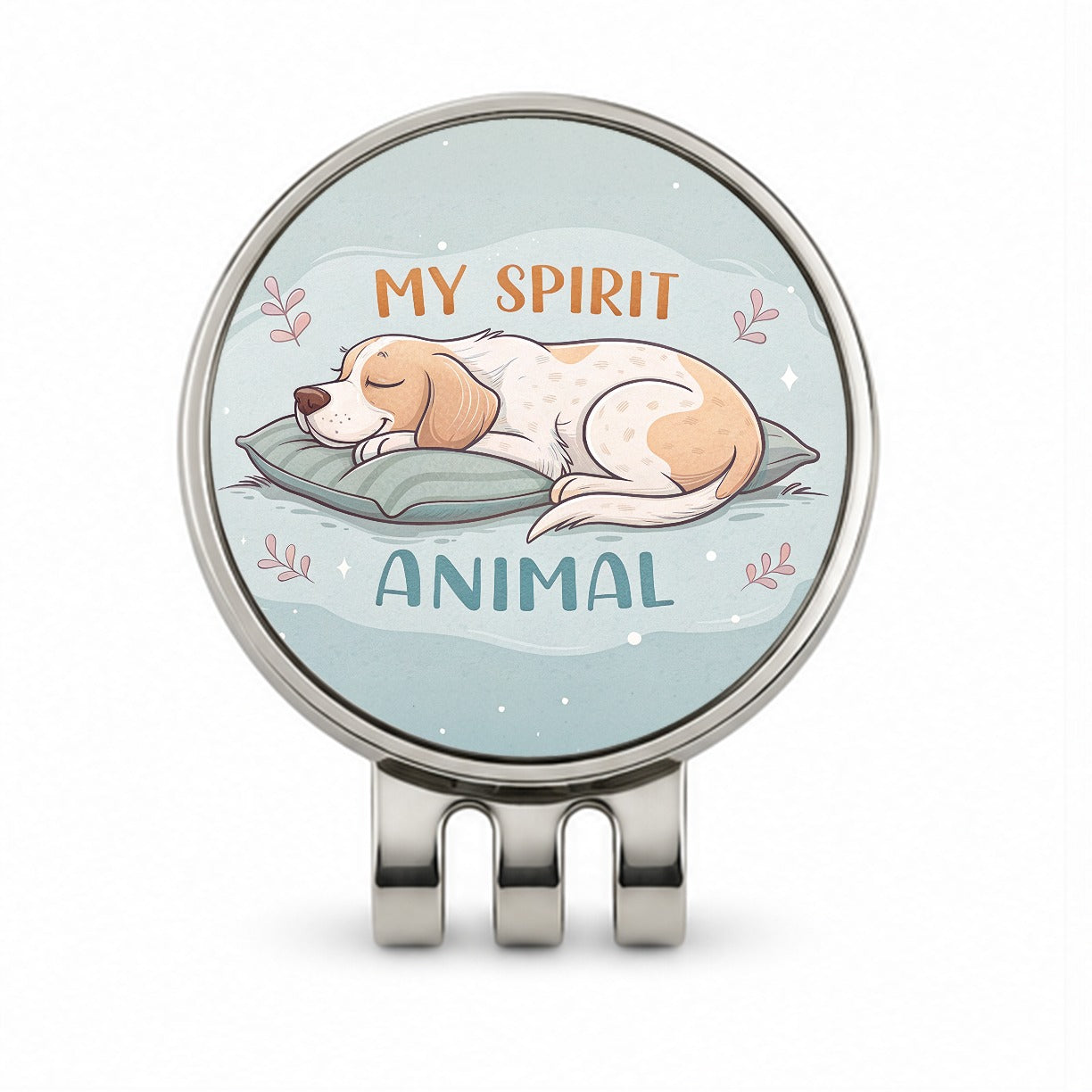My Spirit Animal Sleeping Dog Funny Golf Hat Clip with Ball Marker