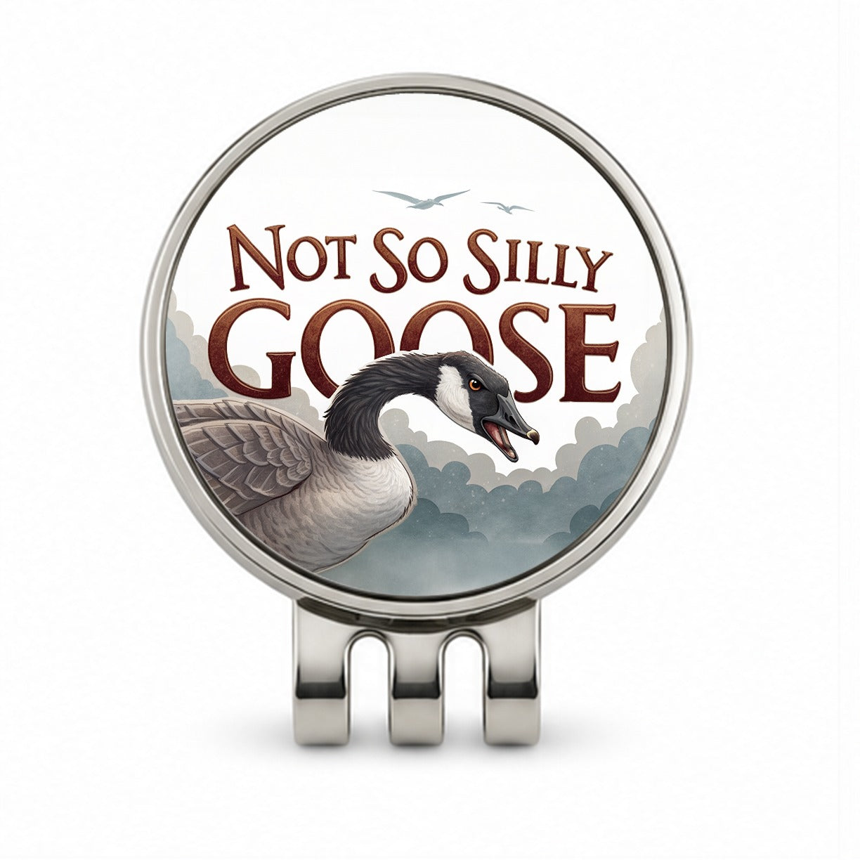 Not So Silly Goose Angry Canadian Goose Funny Golf Hat Clip with Ball Marker