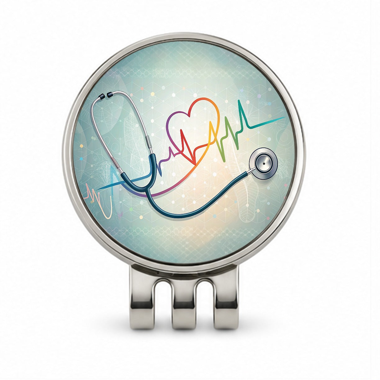 Stethoscope Heartbeat Medical Doctor Nurse EMT Golf Hat Clip with Ball Marker