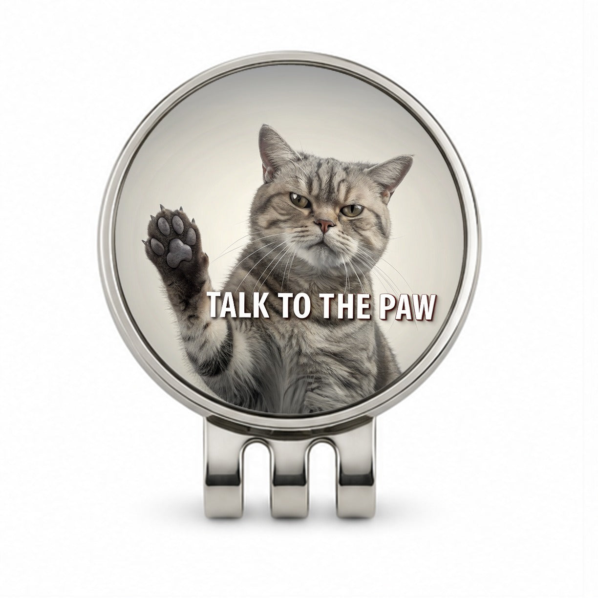 Talk To The Paw Funny Saying Cat Golf Hat Clip with Ball Marker
