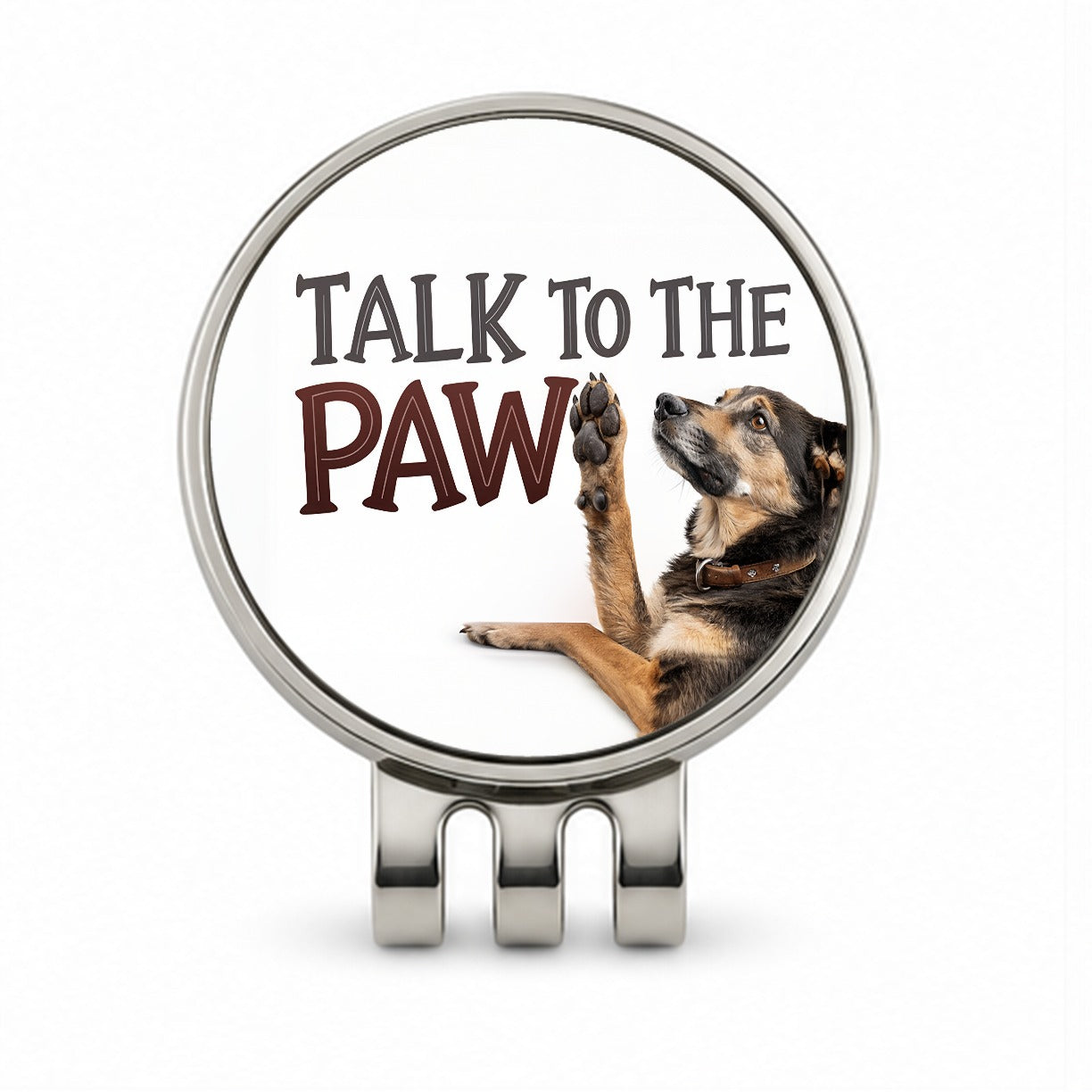 Talk To The Paw Funny Saying Dog Golf Hat Clip with Ball Marker