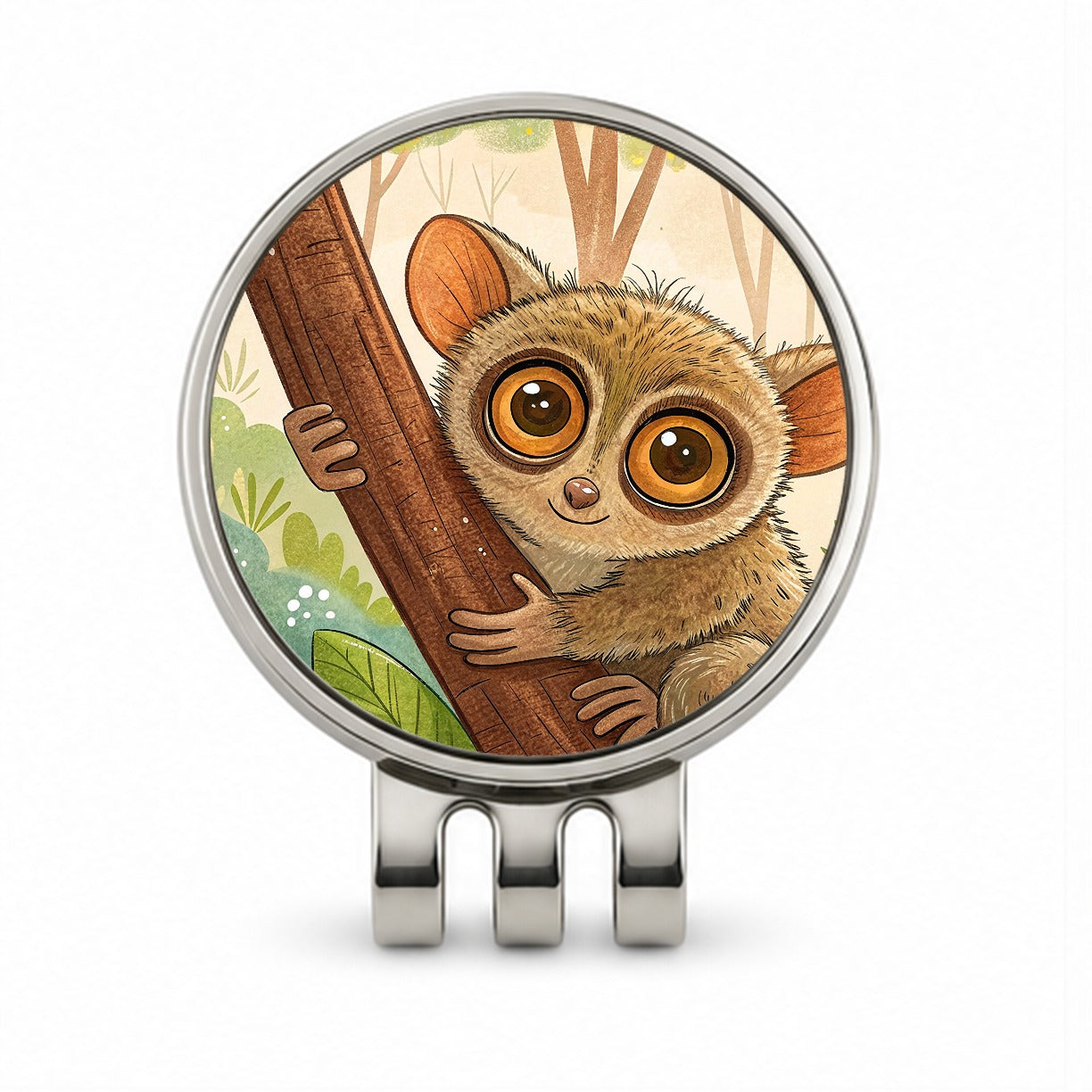 Tarsier Children's Illustration Style Golf Hat Clip with Ball Marker