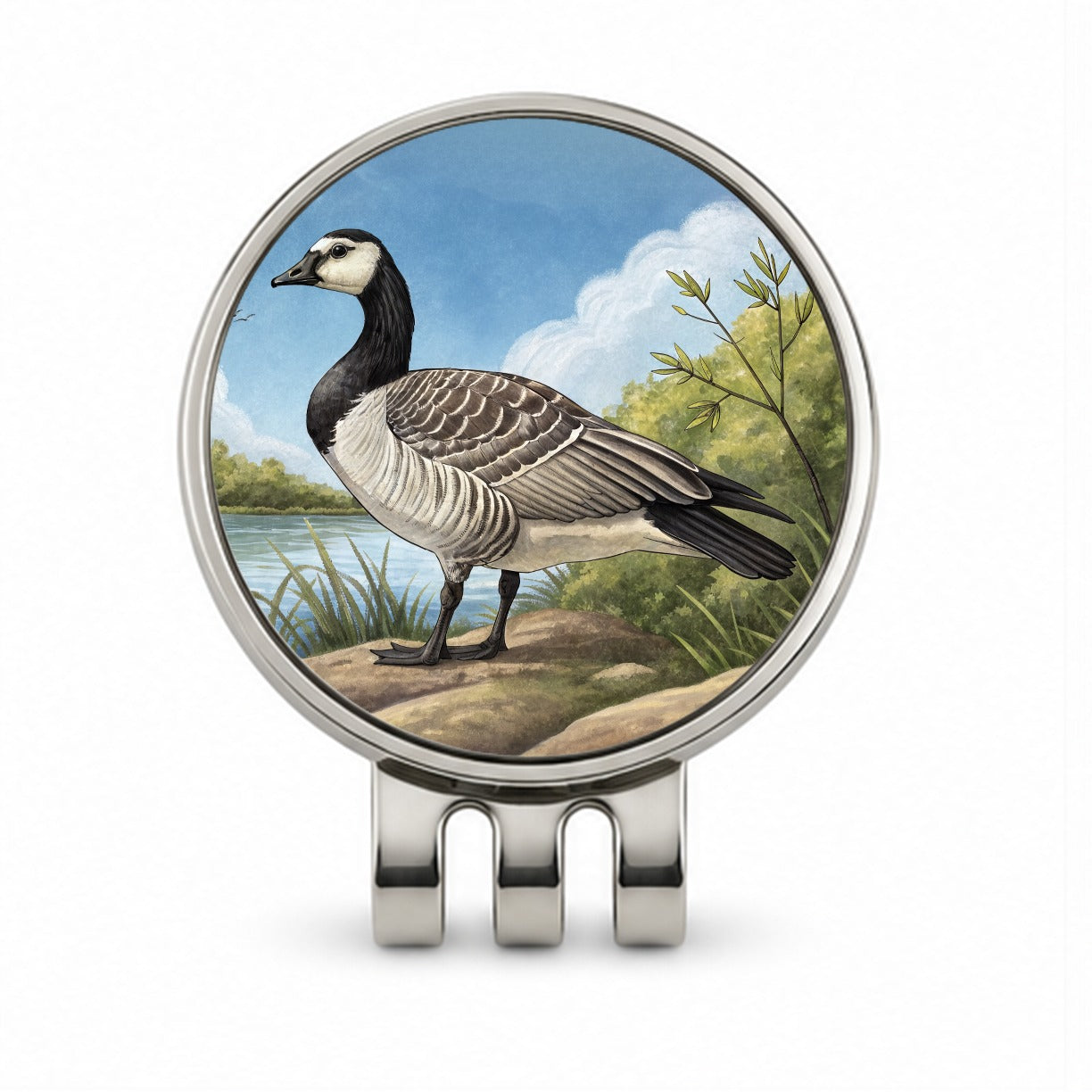 Barnacle Goose Golf Hat Clip with Ball Marker