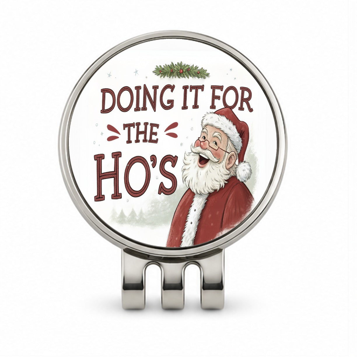 Doing It For The Ho's Funny Santa Claus Christmas Golf Hat Clip with Ball Marker