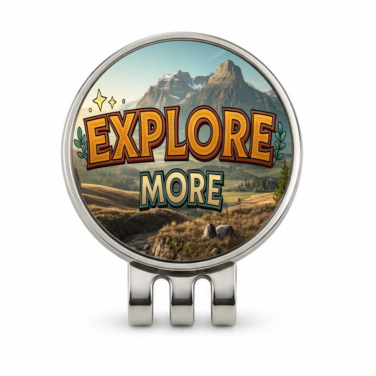 Explore More Hiking Camping Adventure Golf Hat Clip with Ball Marker