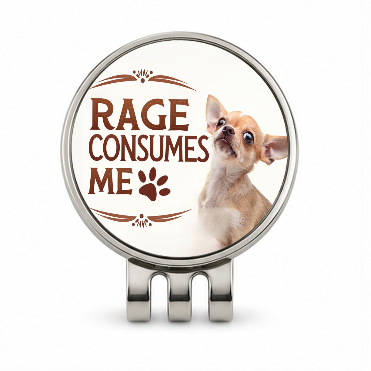 Rage Consumes Me Funny Cute Chihuahua Golf Hat Clip with Ball Marker