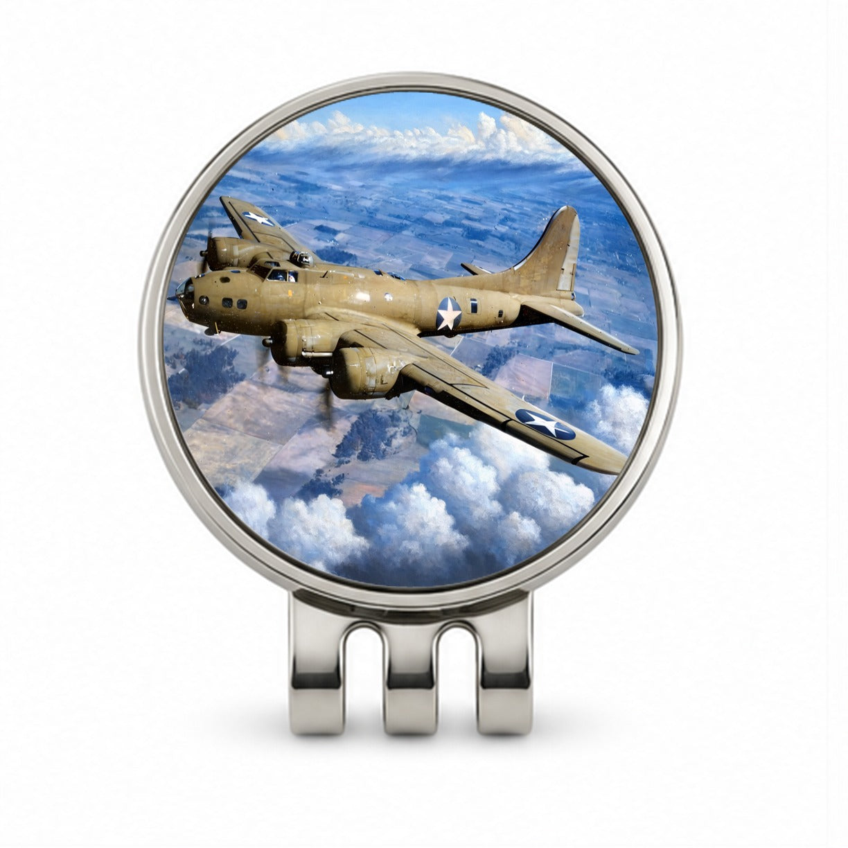 B-17 Flying Fortress WWII United States Air Force Heavy Bomber Golf Hat Clip with Ball Marker
