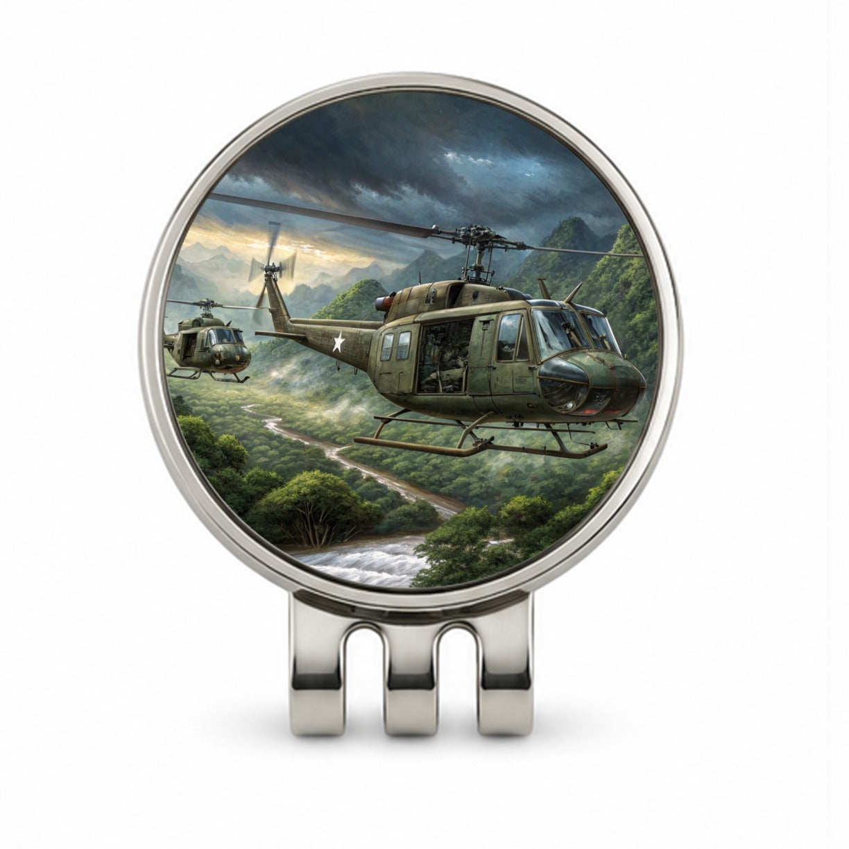 Bell UH-1 Iroquois Huey Helicopters Over Vietnam Golf Hat Clip with Ball Marker