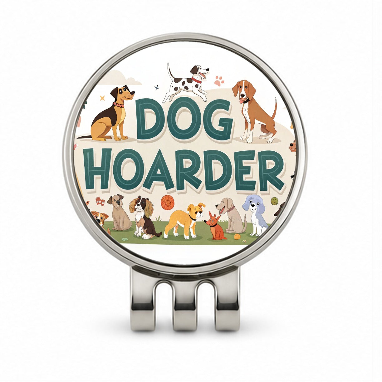Dog Hoarder Funny Golf Hat Clip with Ball Marker