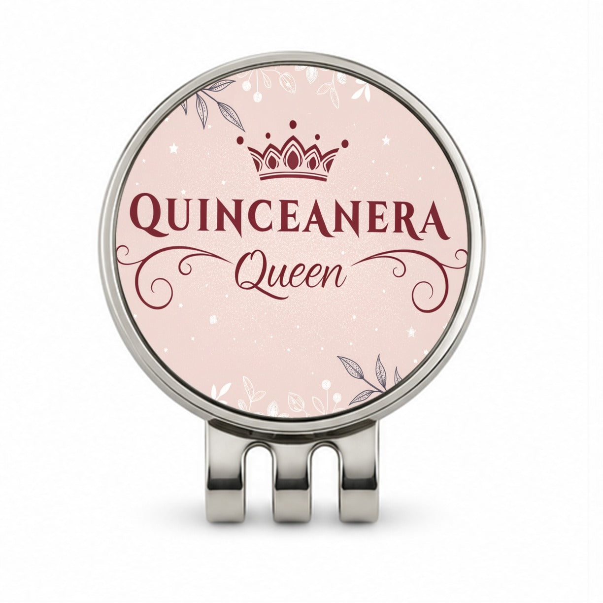 Quinceanera Queen Celebration Golf Hat Clip with Ball Marker