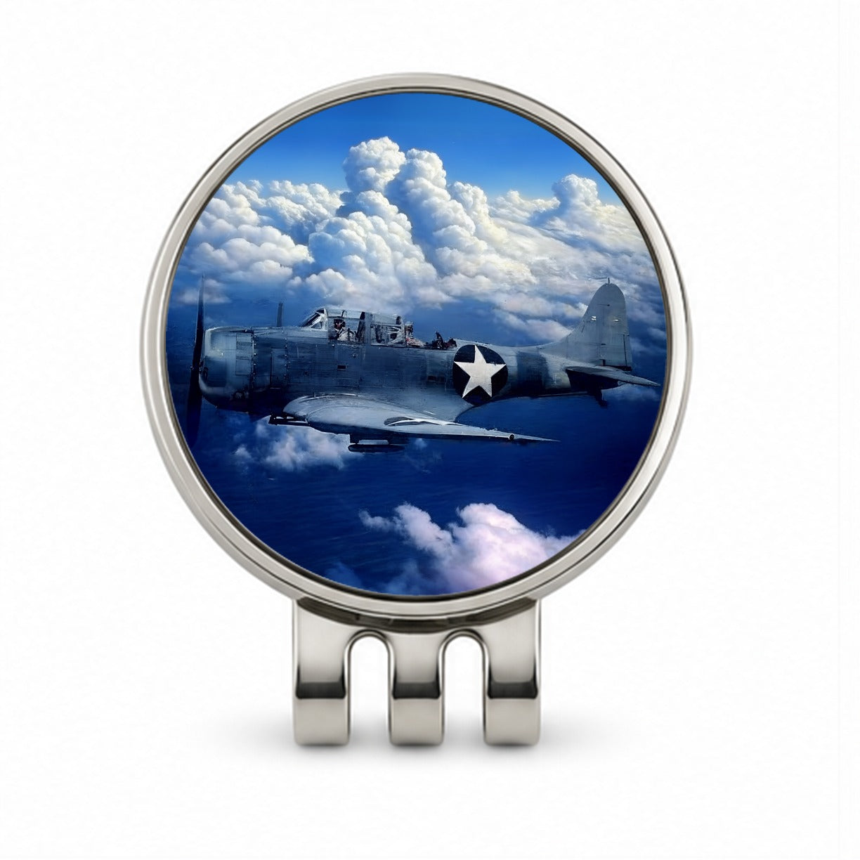 SBD Dauntless WWII United States Navy Dive Bomber Carrier Plane Golf Hat Clip with Ball Marker