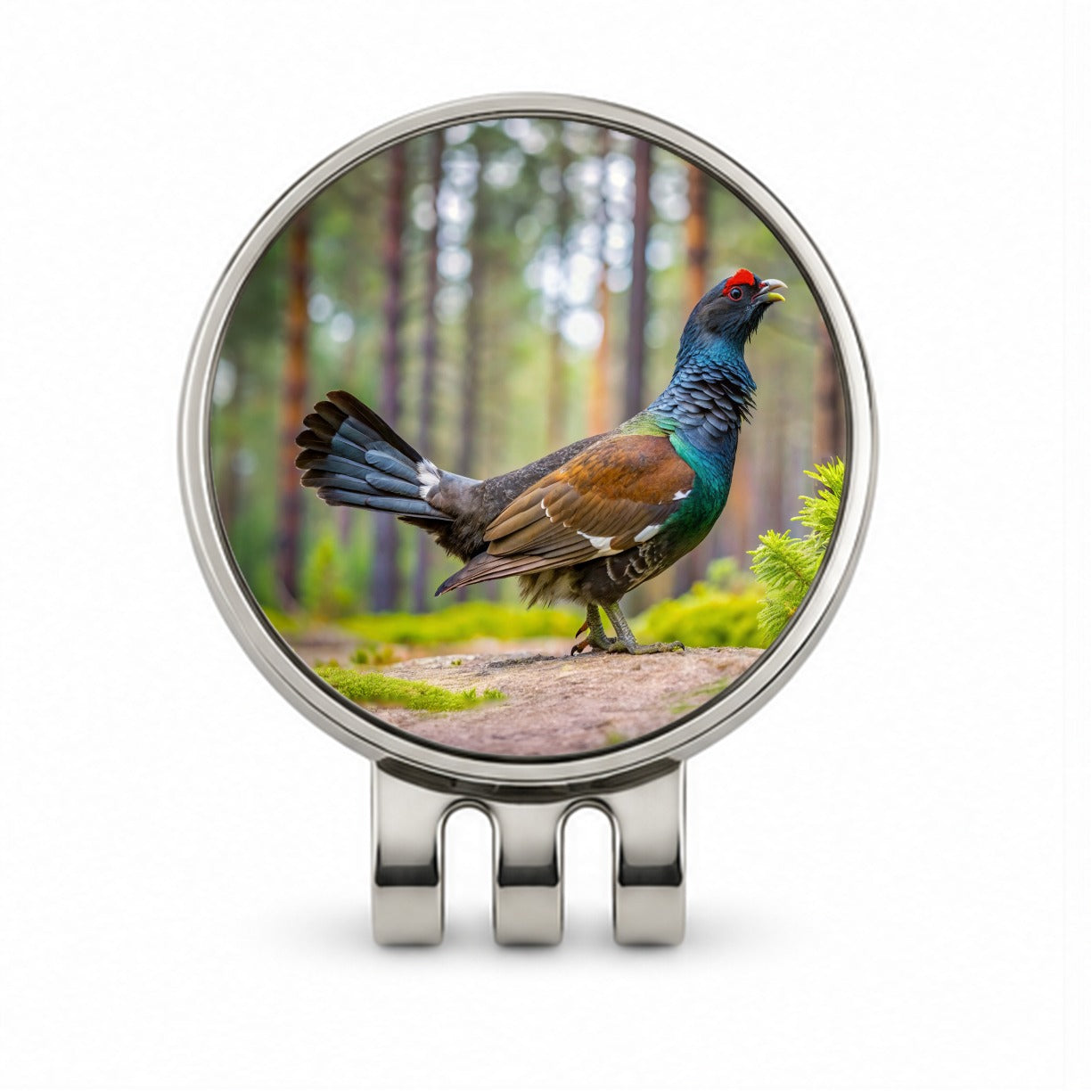 Western Capercaillie Wood Grouse Bird Golf Hat Clip with Ball Marker