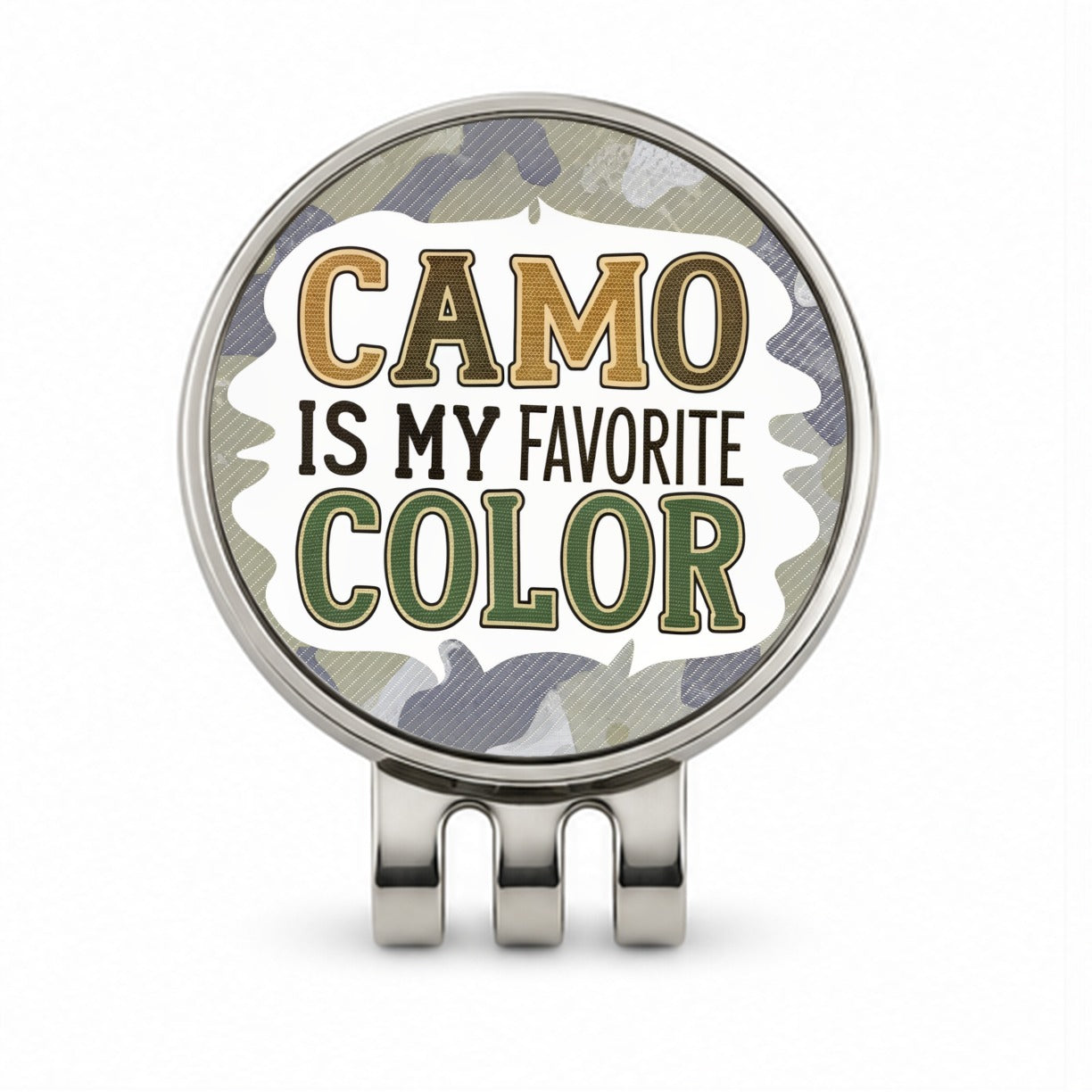 Camo is My Favorite Color Camouflage Golf Hat Clip with Ball Marker