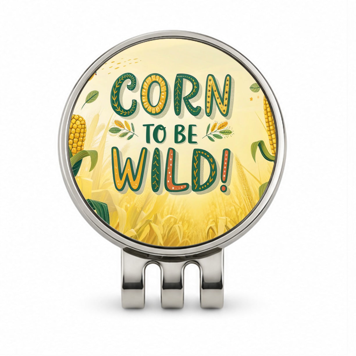 Corn To Be Wild Funny Golf Hat Clip with Ball Marker