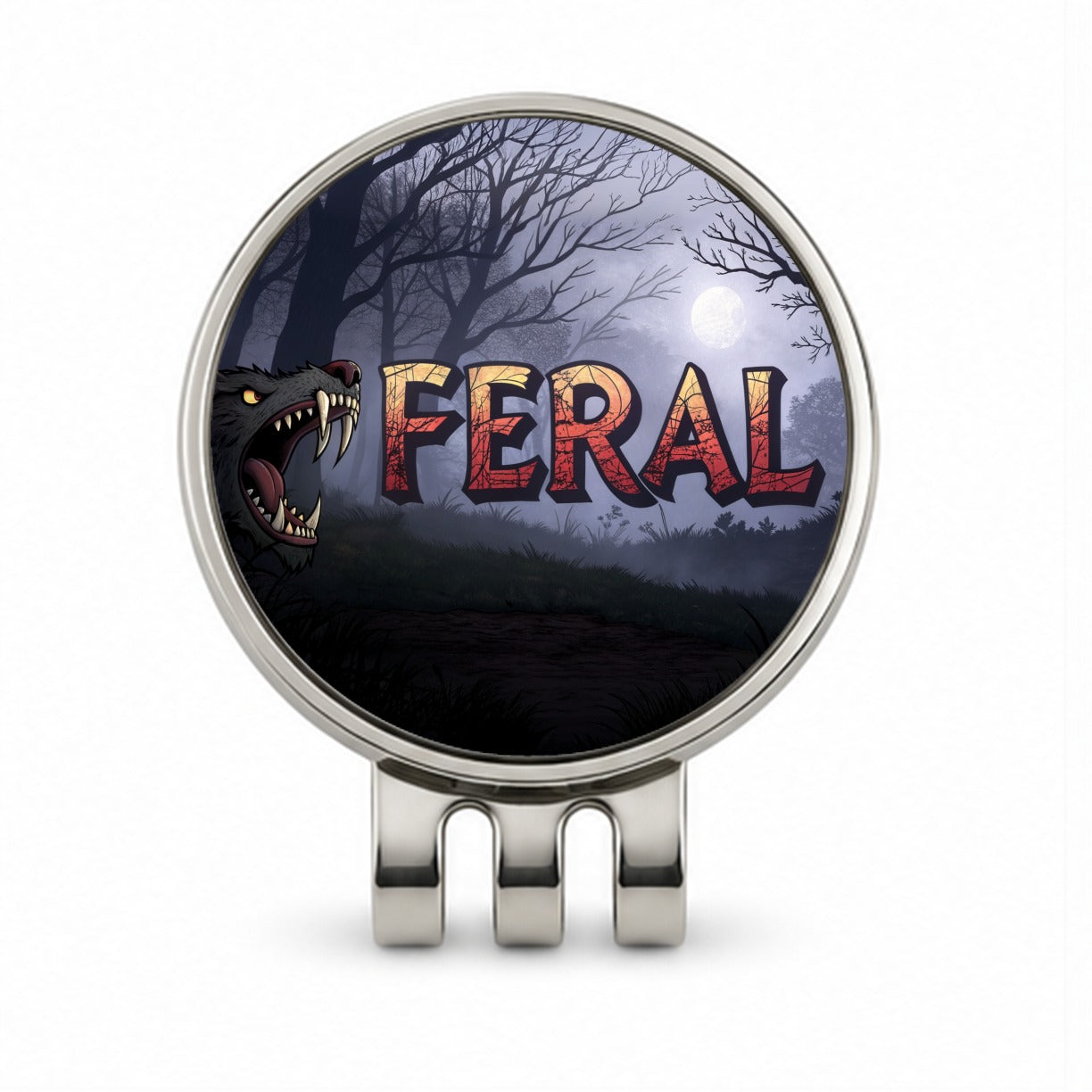 Feral Funny Animal Golf Hat Clip with Ball Marker