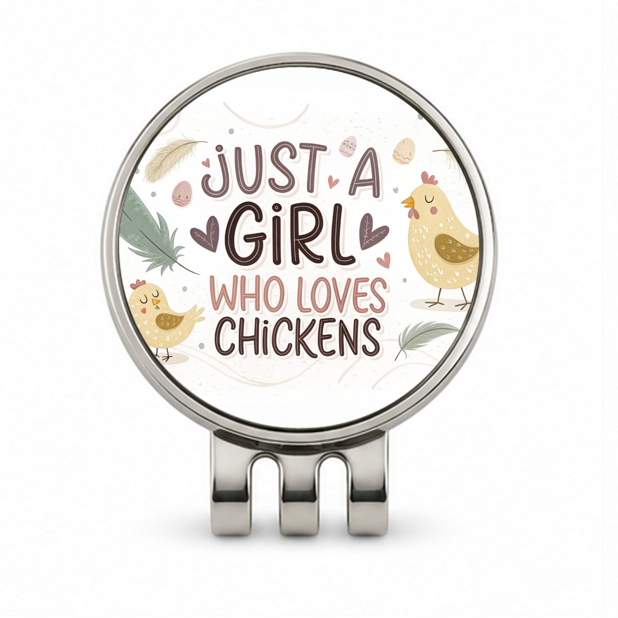 Just A Girl Who Loves Chickens Cute Golf Hat Clip with Ball Marker