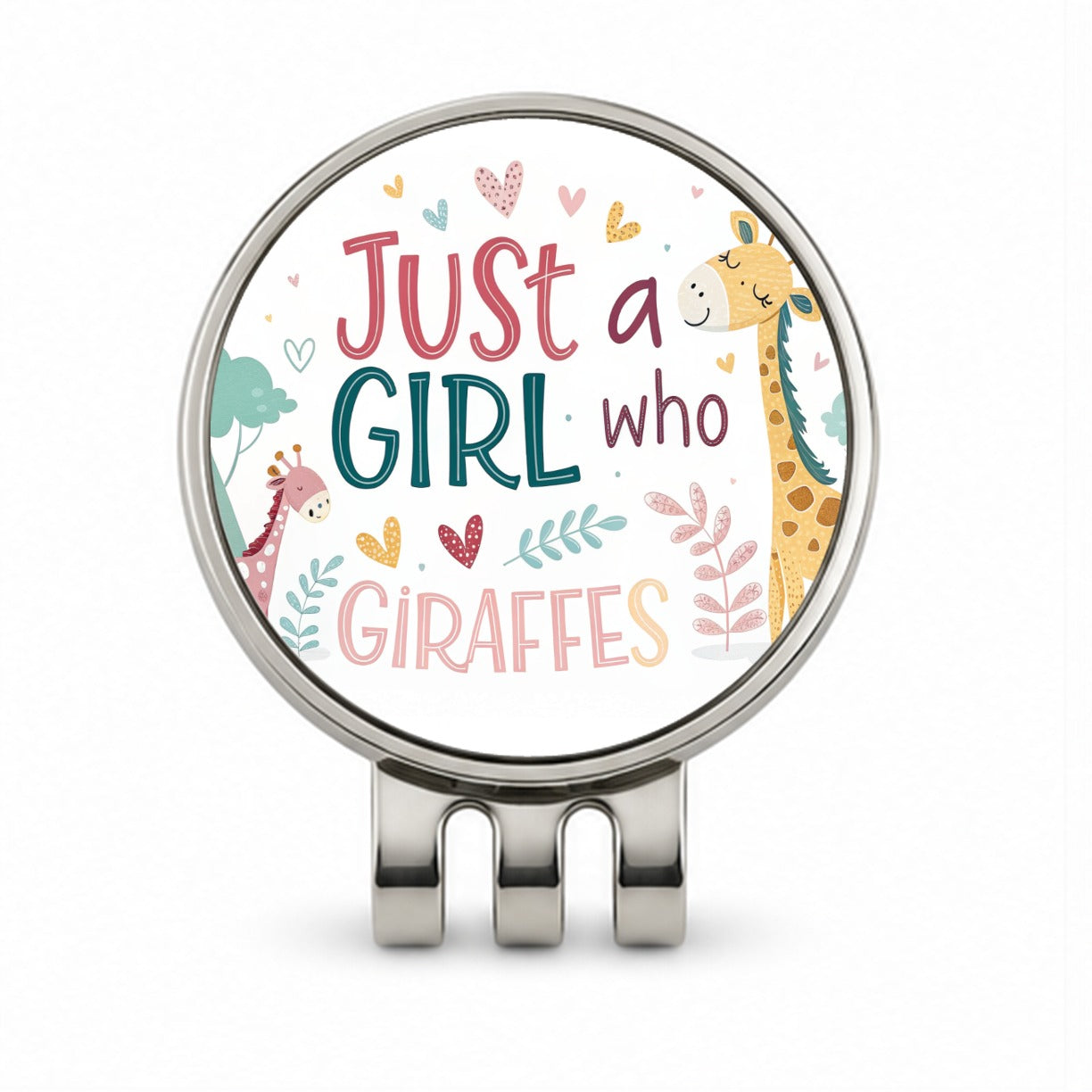 Just A Girl Who Loves Giraffes Cute Golf Hat Clip with Ball Marker