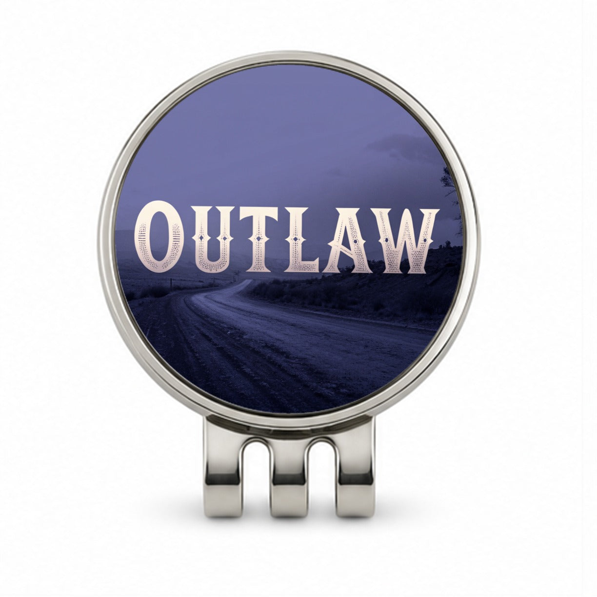 Outlaw Empty Highway Golf Hat Clip with Ball Marker