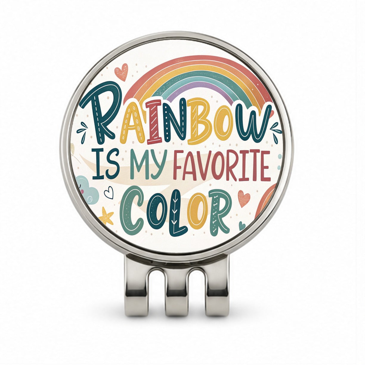Rainbow Is My Favorite Color Funny Golf Hat Clip with Ball Marker