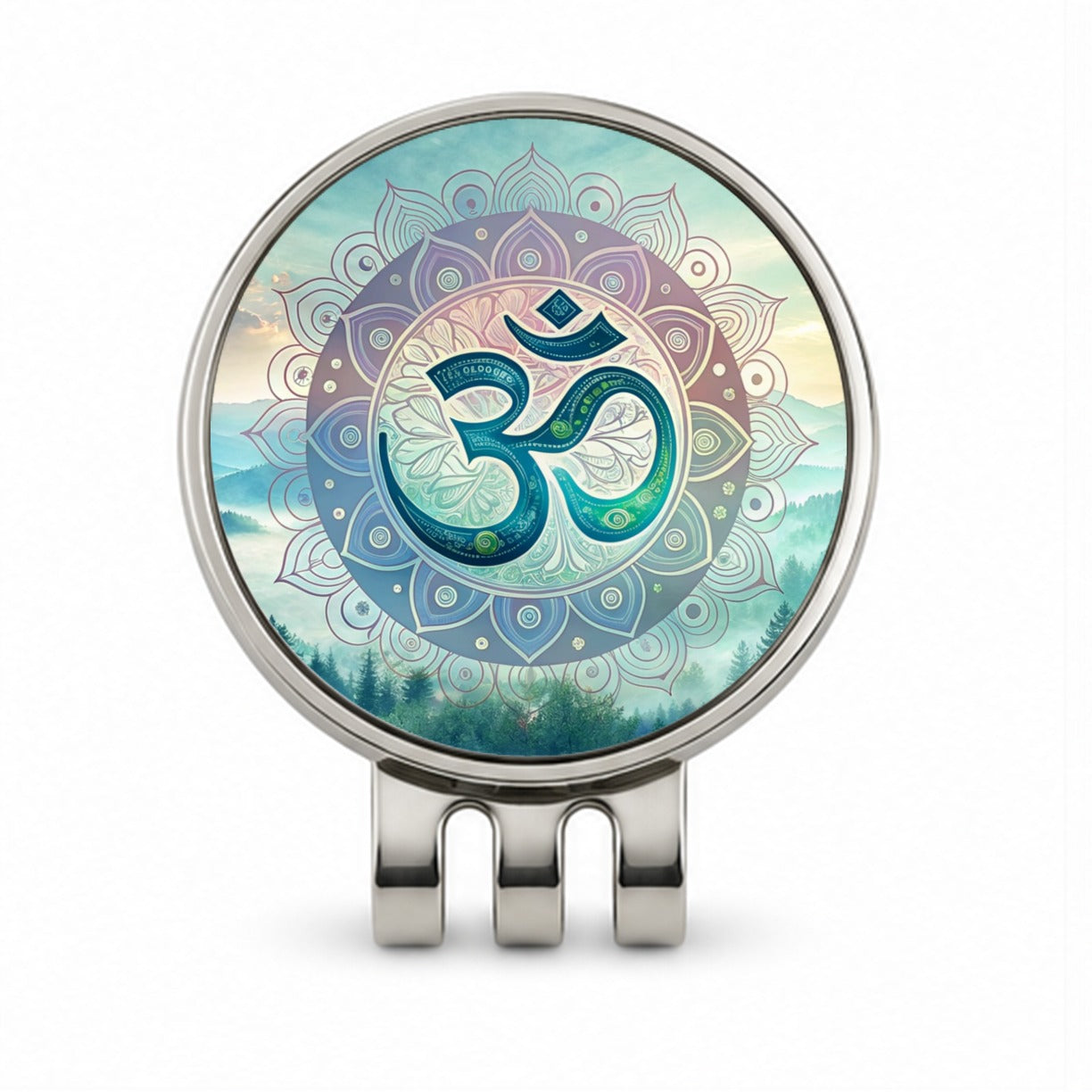 Yoga Om Aum Mandala Nature Symbol Golf Hat Clip with Ball Marker