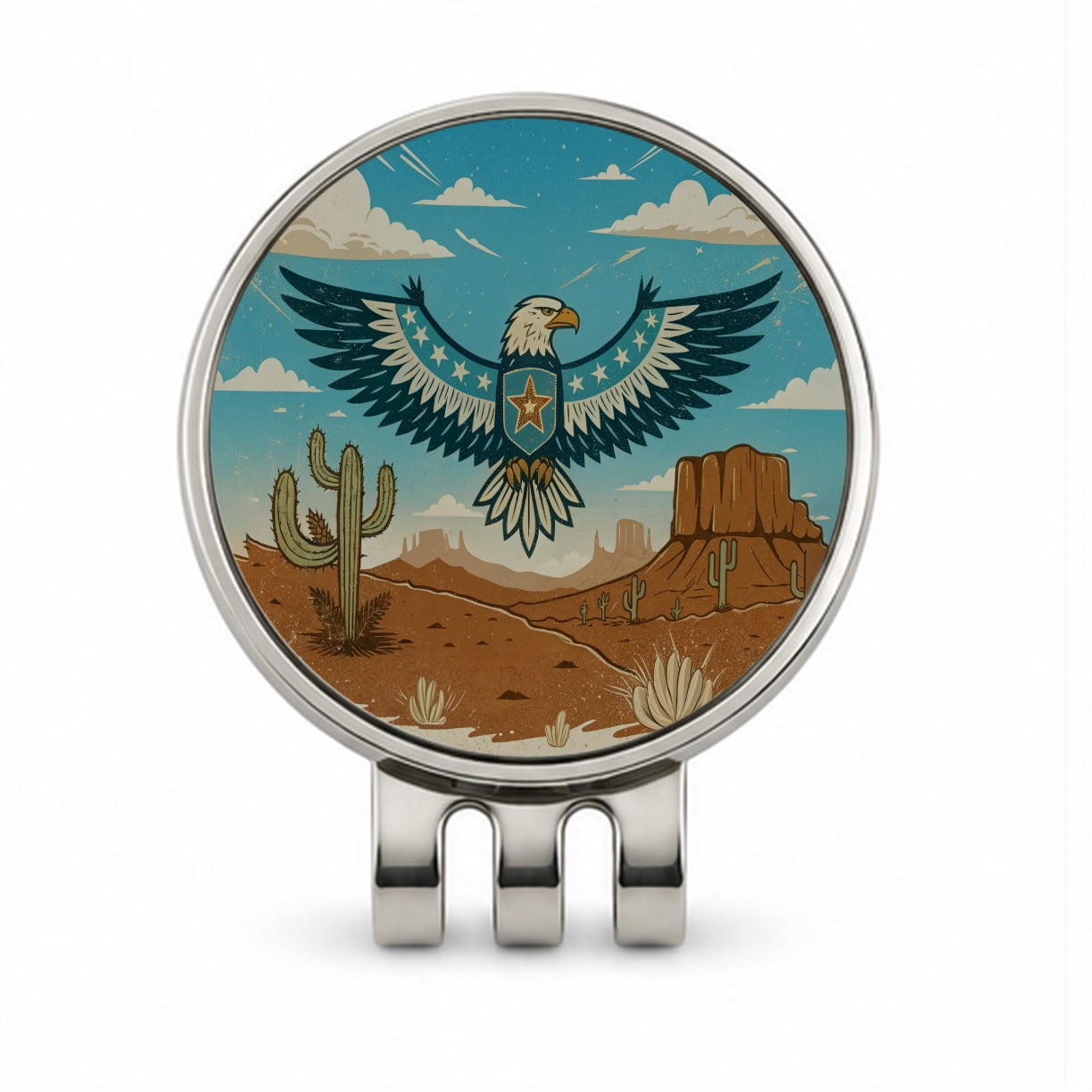 American Eagle Western Southwestern Golf Hat Clip with Ball Marker